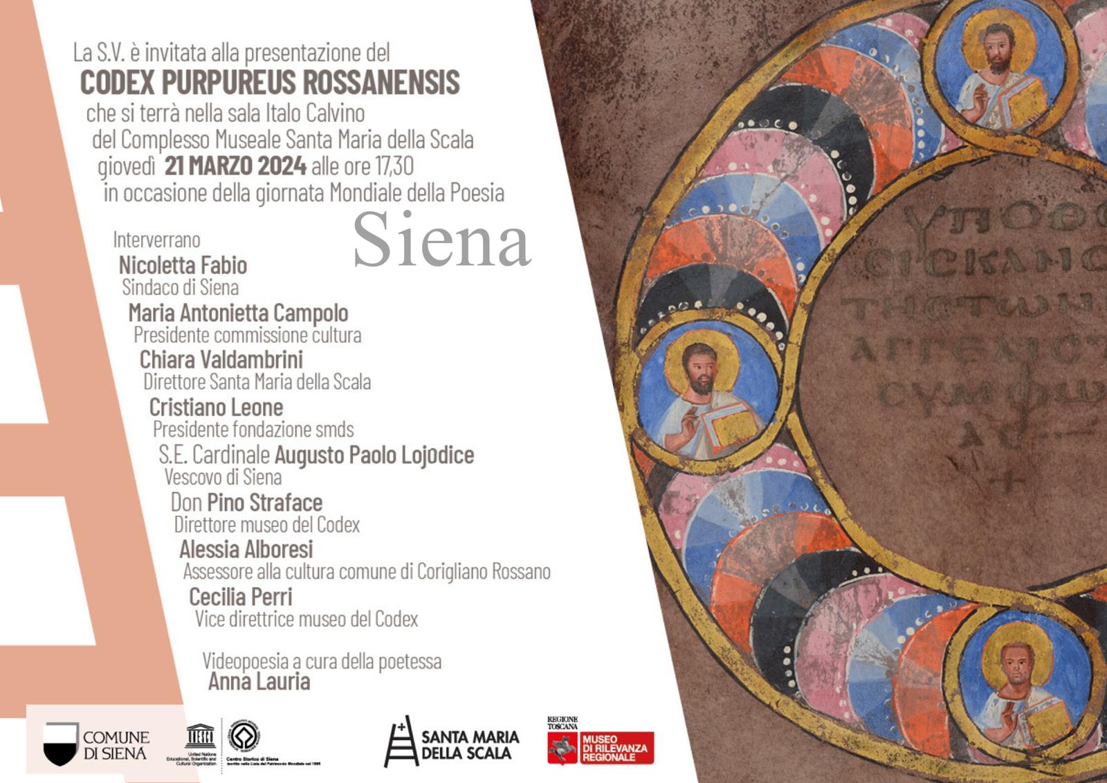 La copia del Codex Purpureurs Rossanensis a Siena