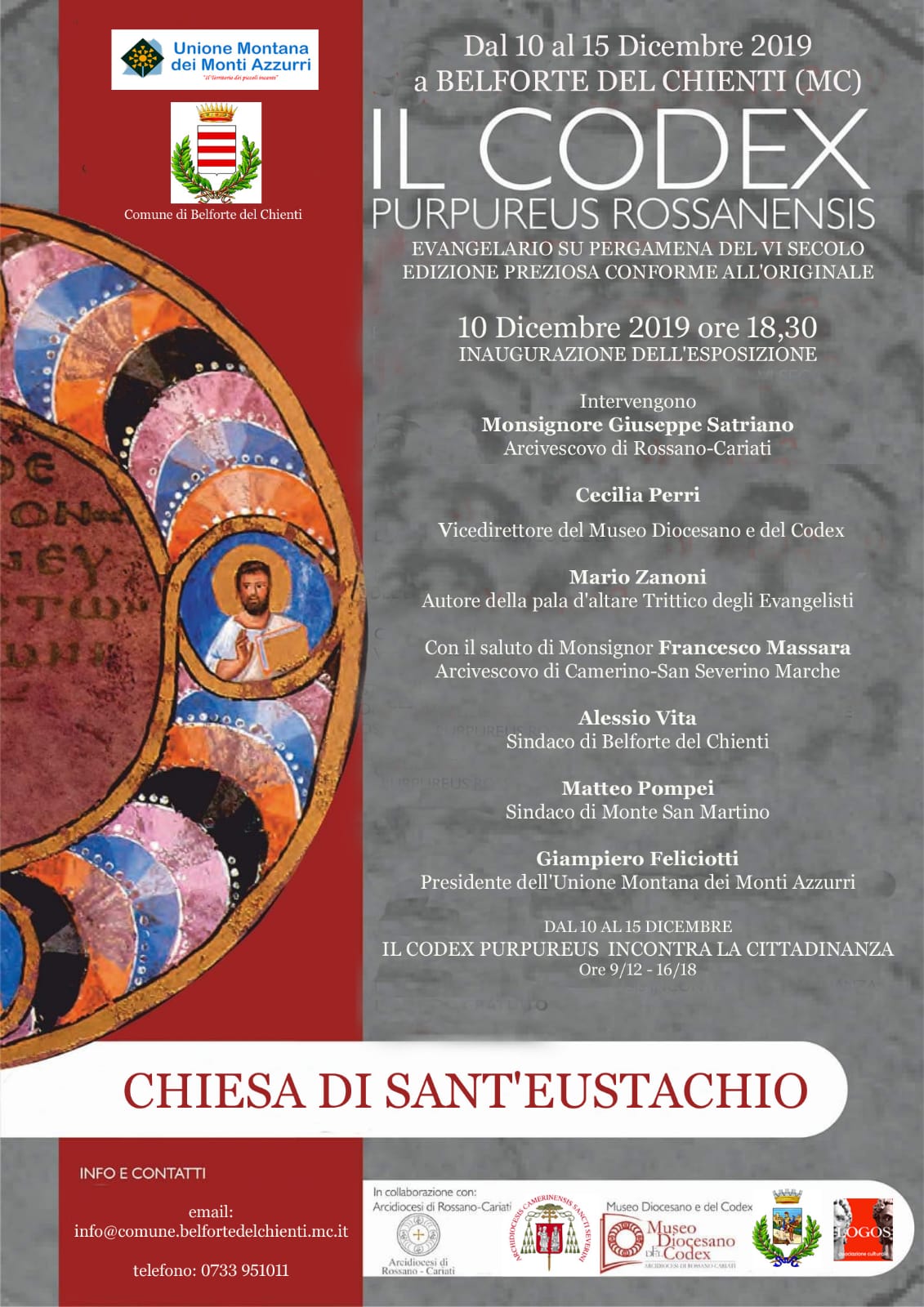 Il Codex Purpureus Rossanensis presentato nella cittadina marchigiana di Belforte del Chienti (MC)